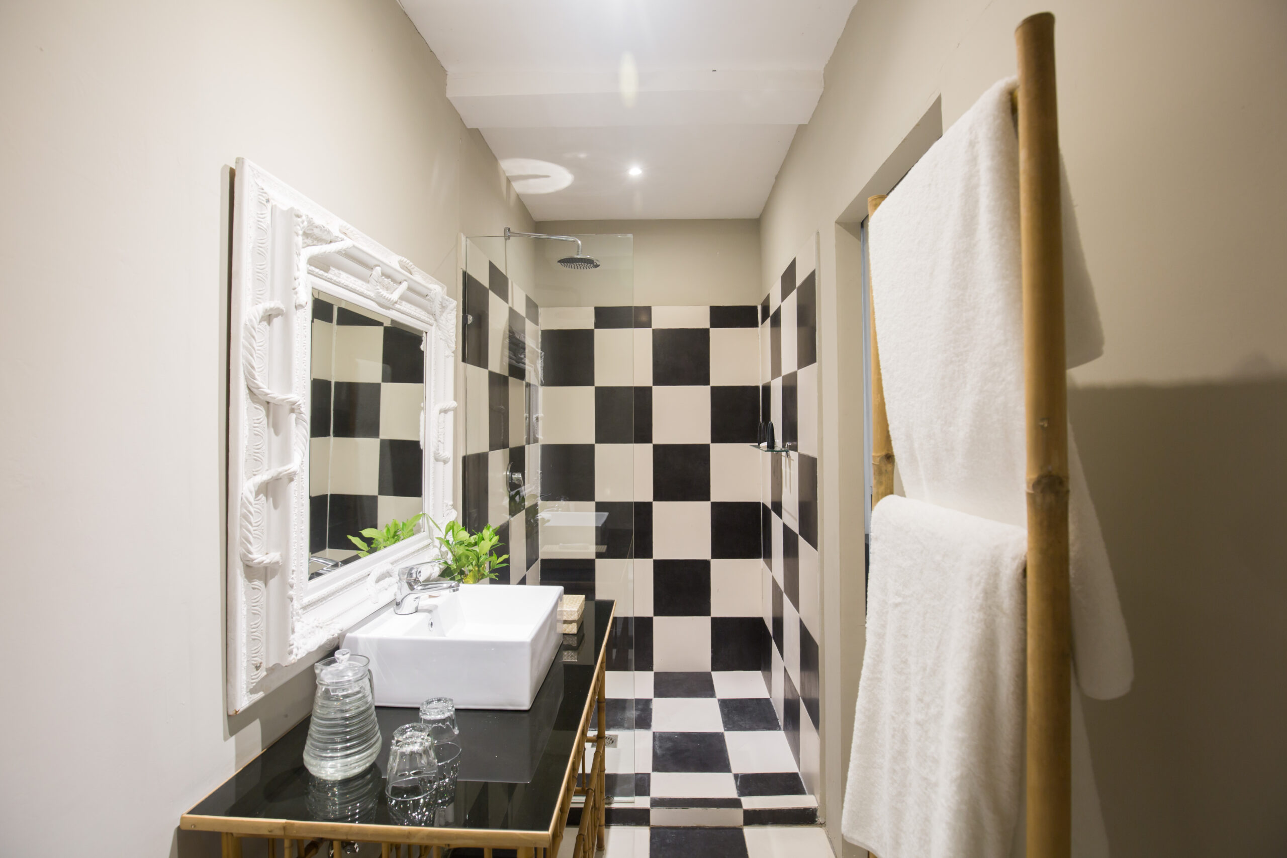Pool room bathroom